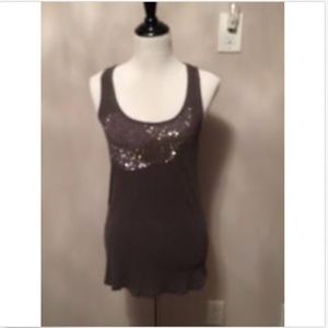ZARA COLLECTION Gray Ribbed Tank Top SZ M